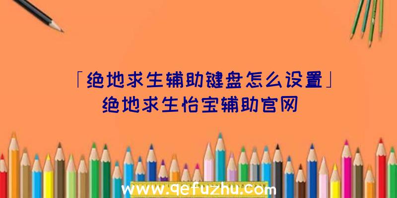 「绝地求生辅助键盘怎么设置」|绝地求生怡宝辅助官网